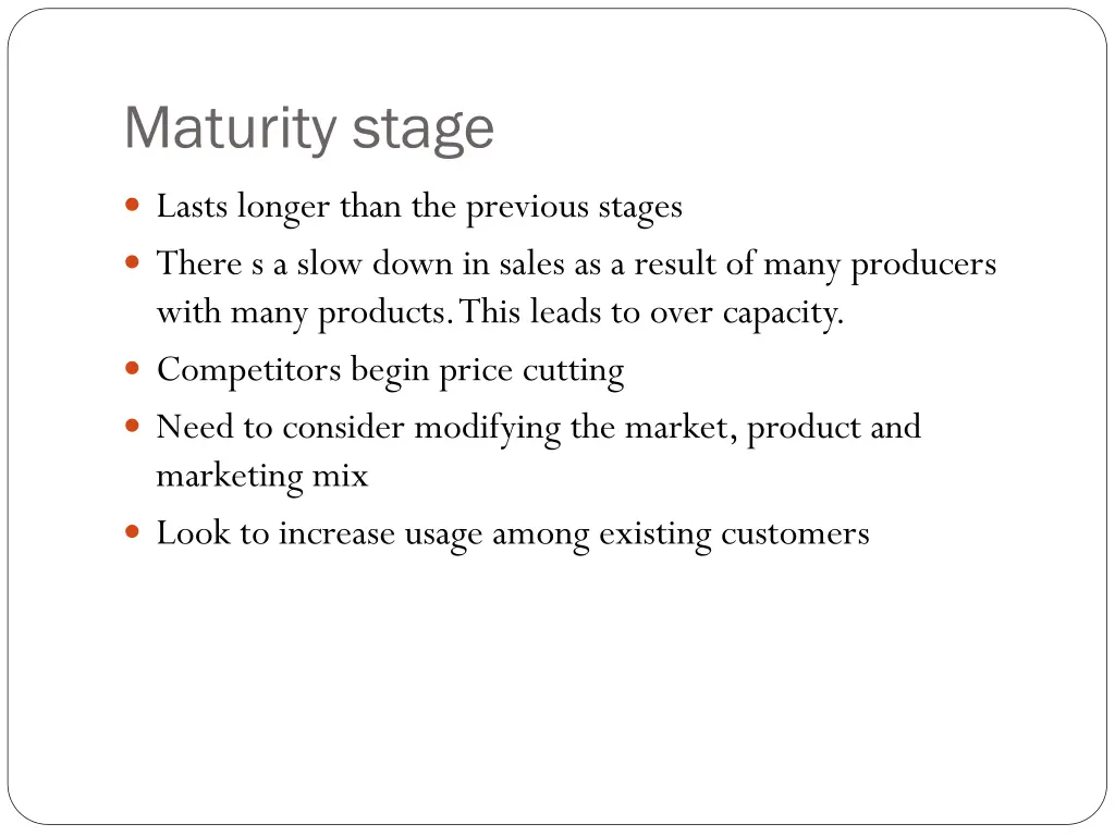 maturity stage