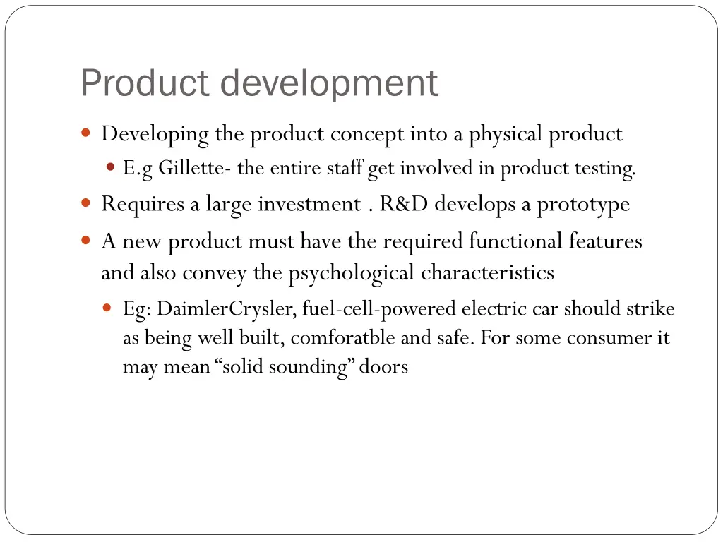 product development