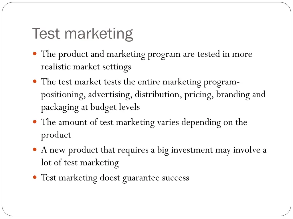 test marketing