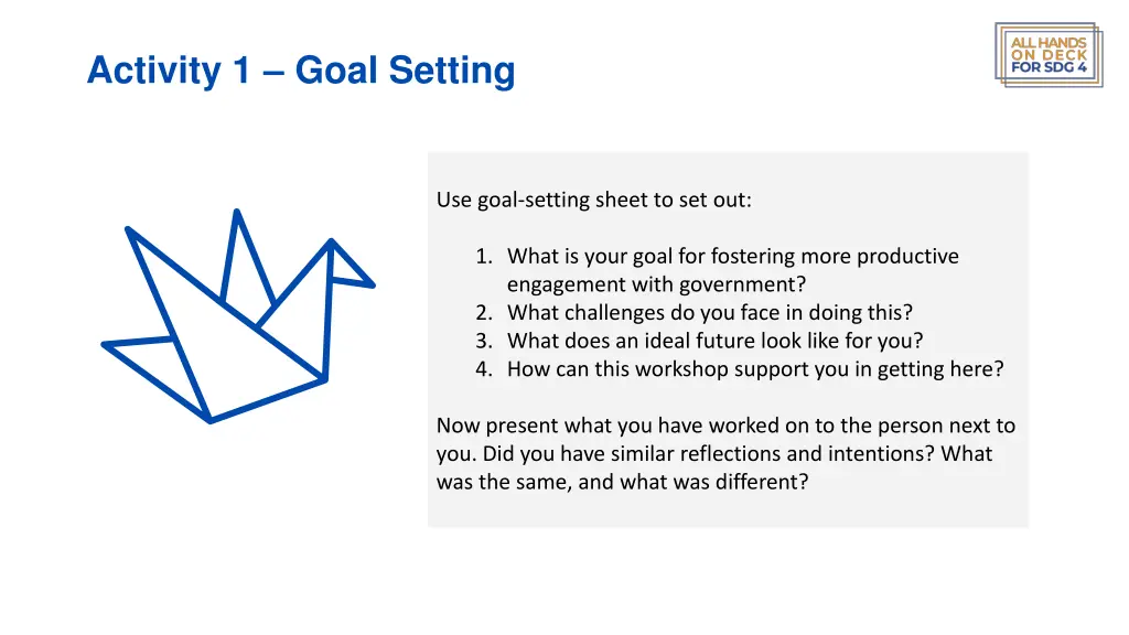 activity 1 goal setting