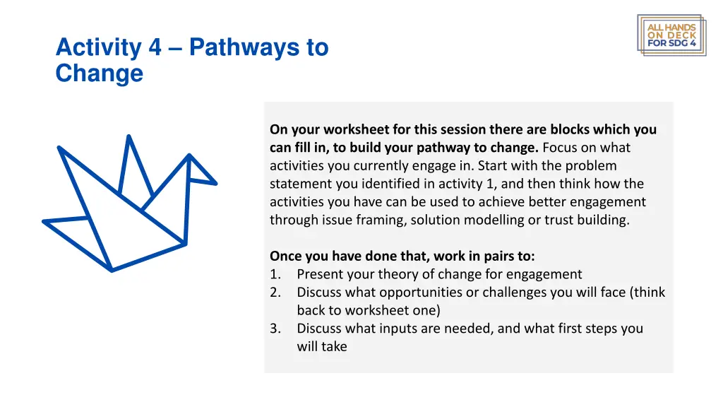 activity 4 pathways to change