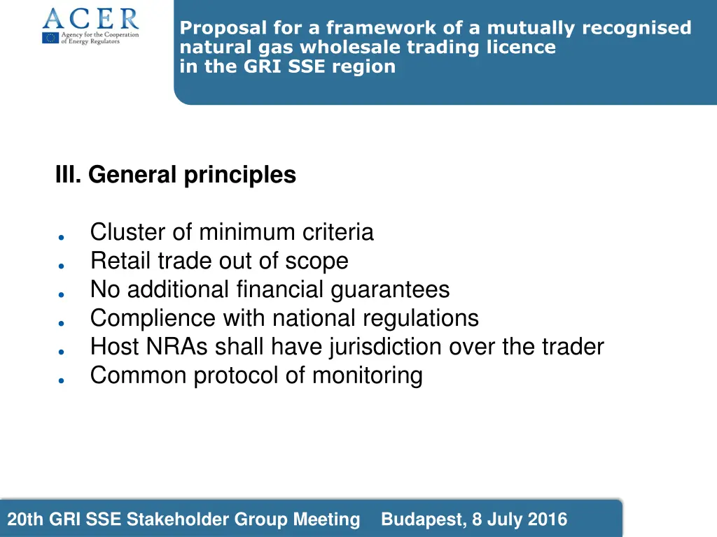 proposal for a framework of a mutually recognised 6