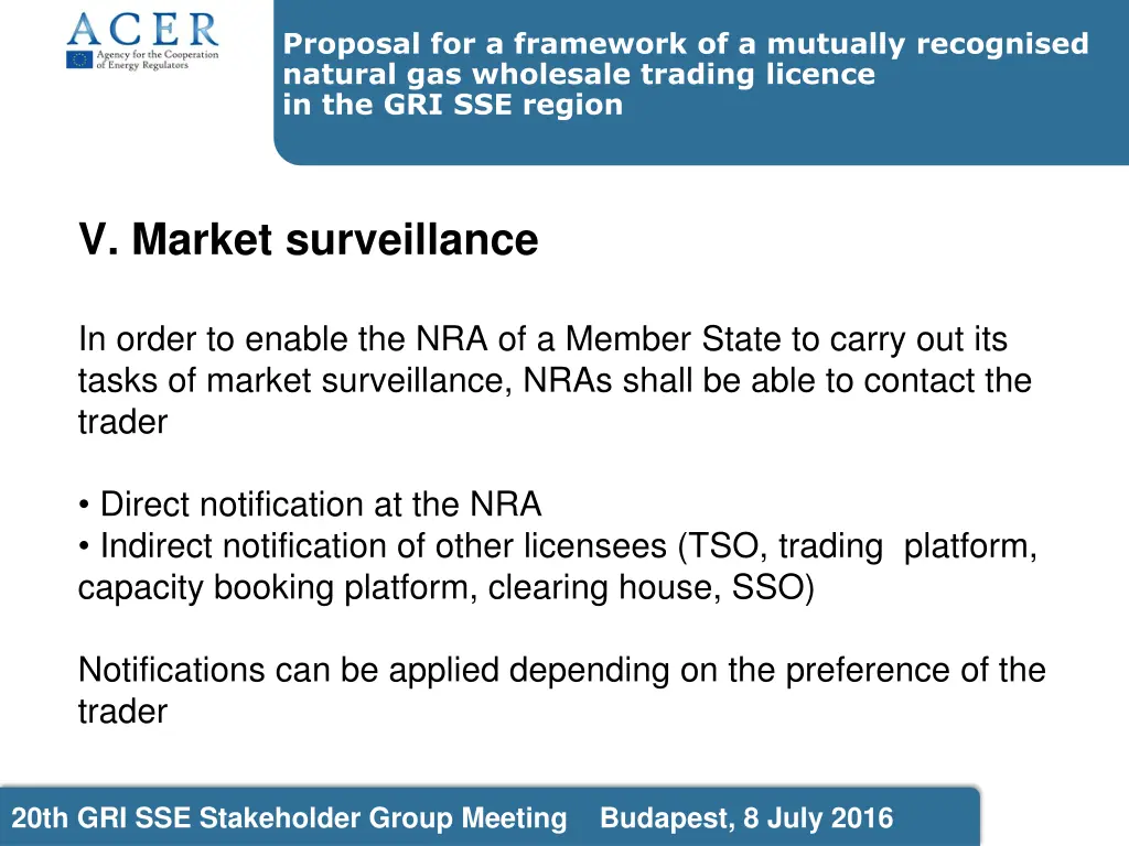 proposal for a framework of a mutually recognised 8