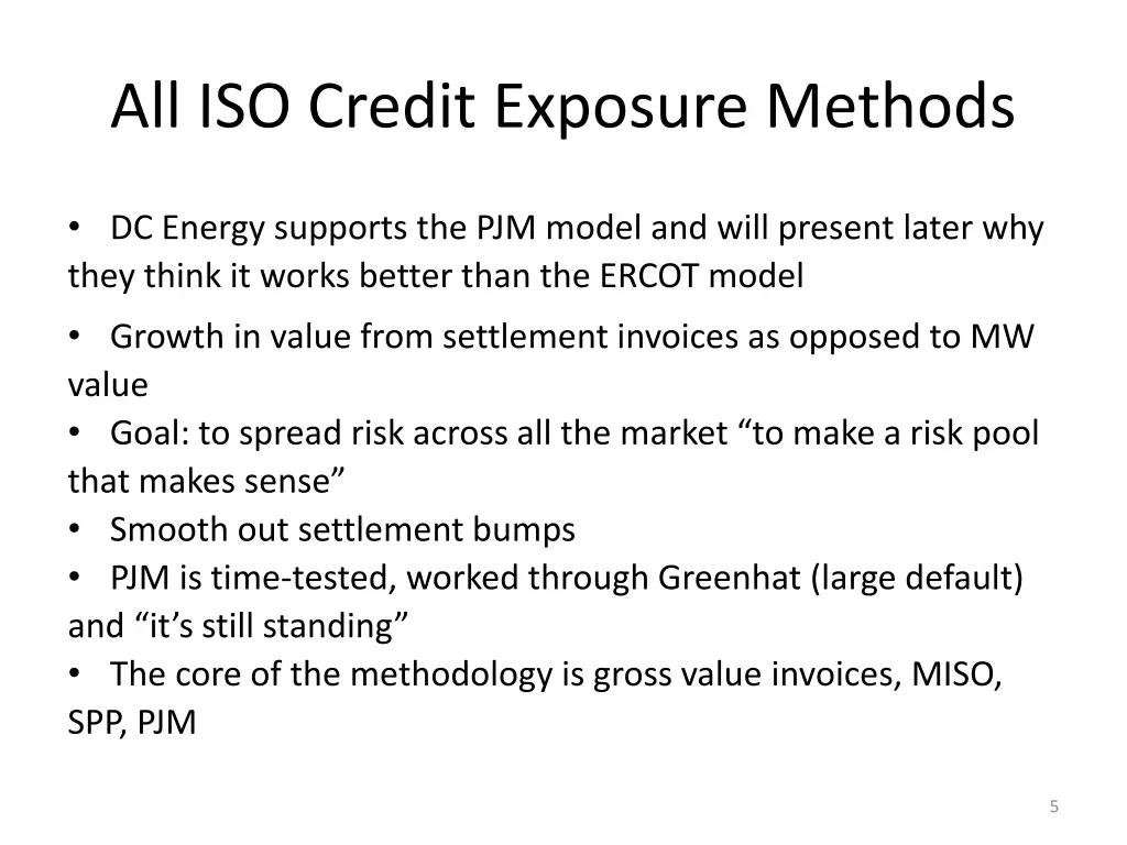 all iso credit exposure methods