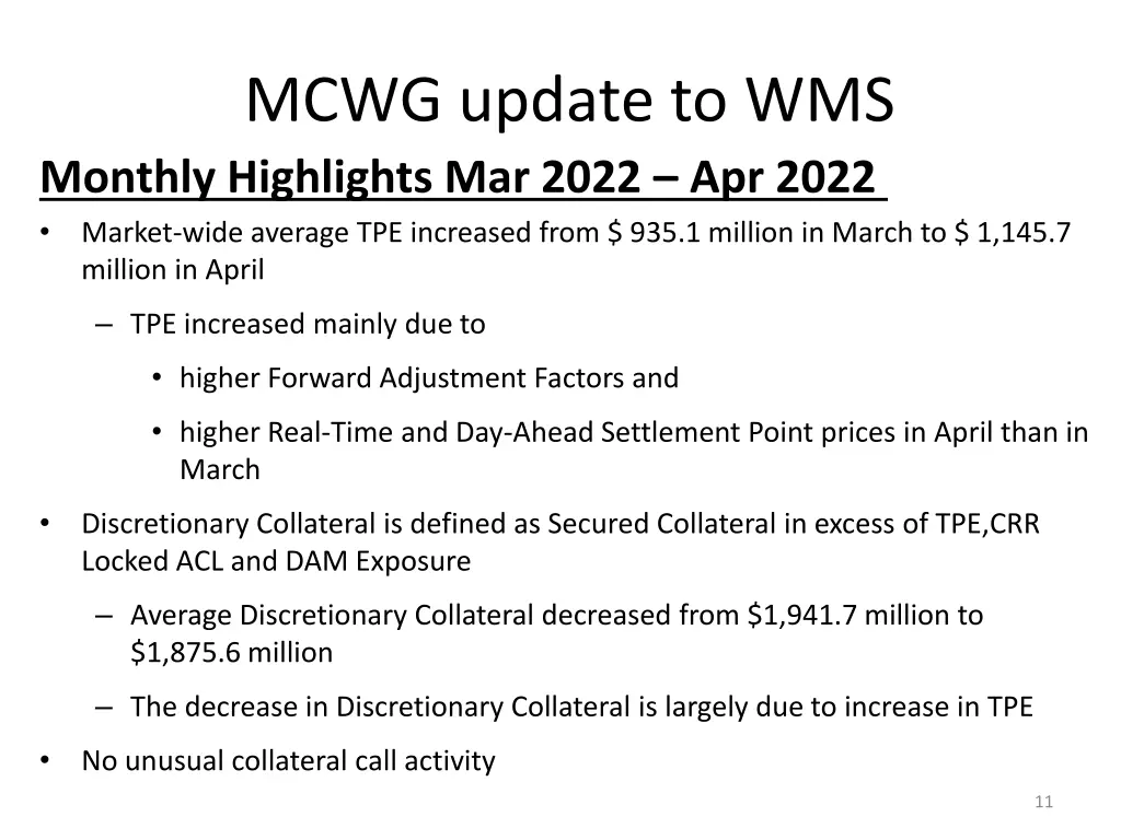 mcwg update to wms monthly highlights mar 2022