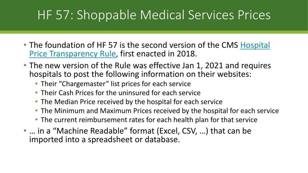 hf 57 shoppable medical services prices