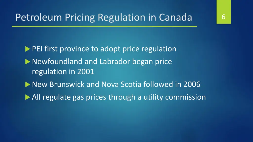 petroleum pricing regulation in canada