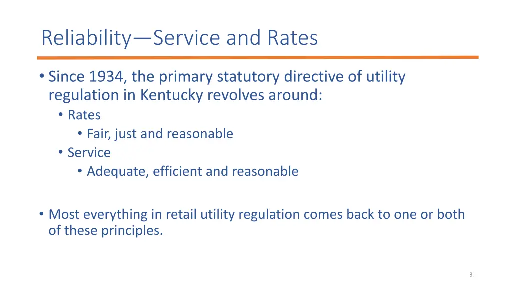 reliability service and rates