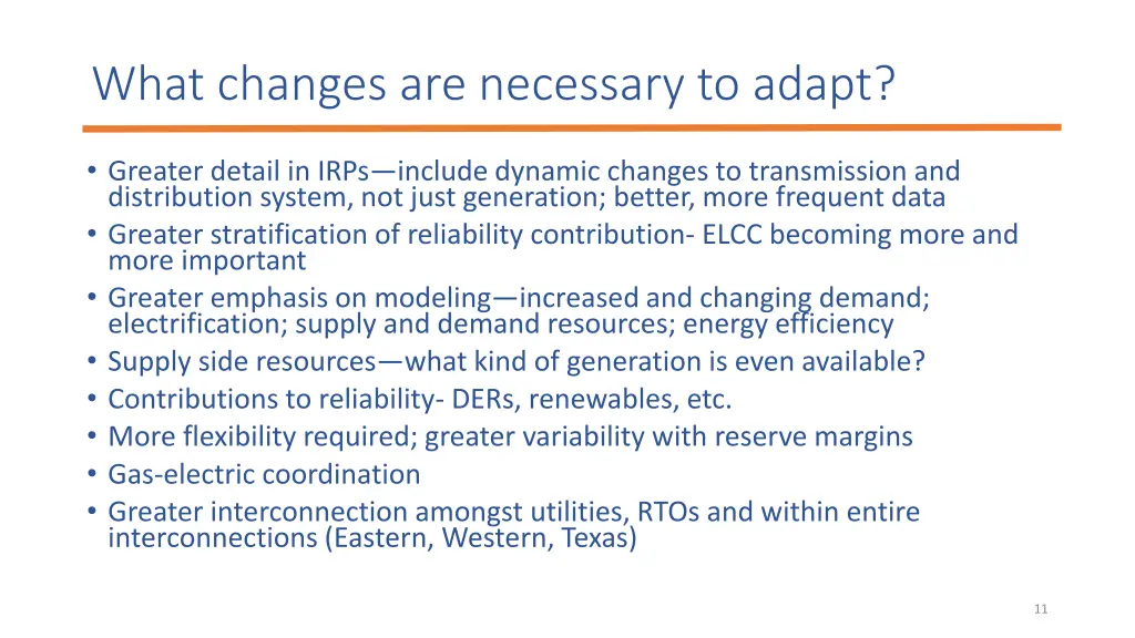 what changes are necessary to adapt