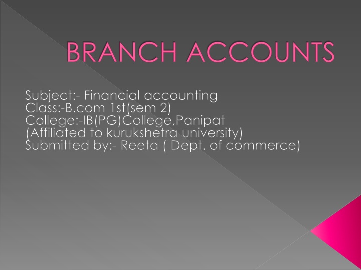 branch accounts