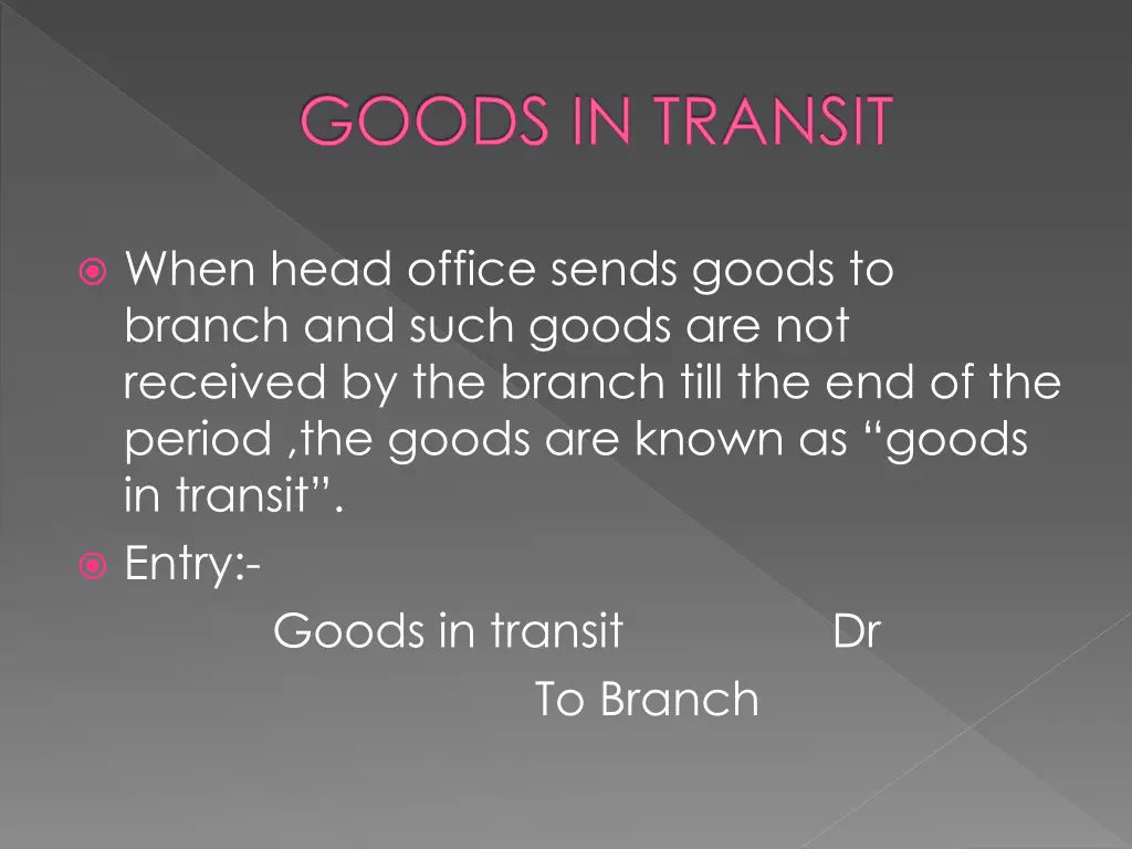 goods in transit