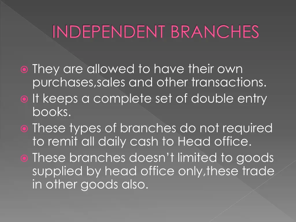 independent branches