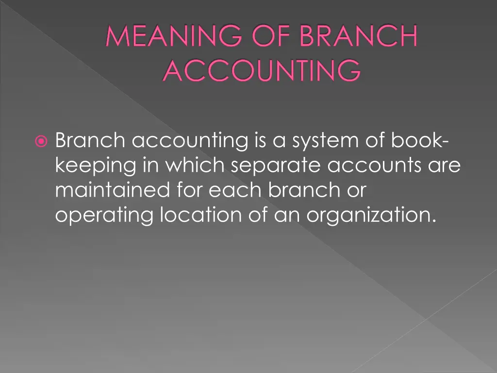 meaning of branch accounting