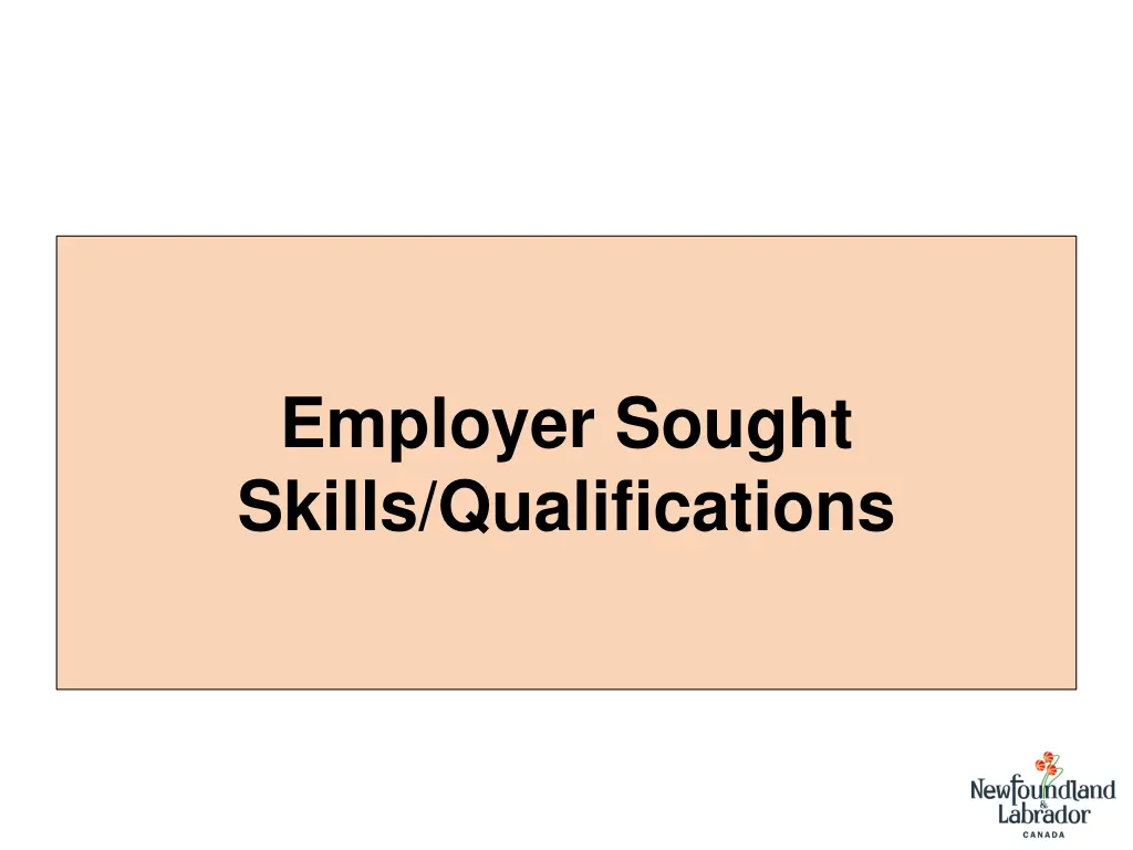 employer sought skills qualifications