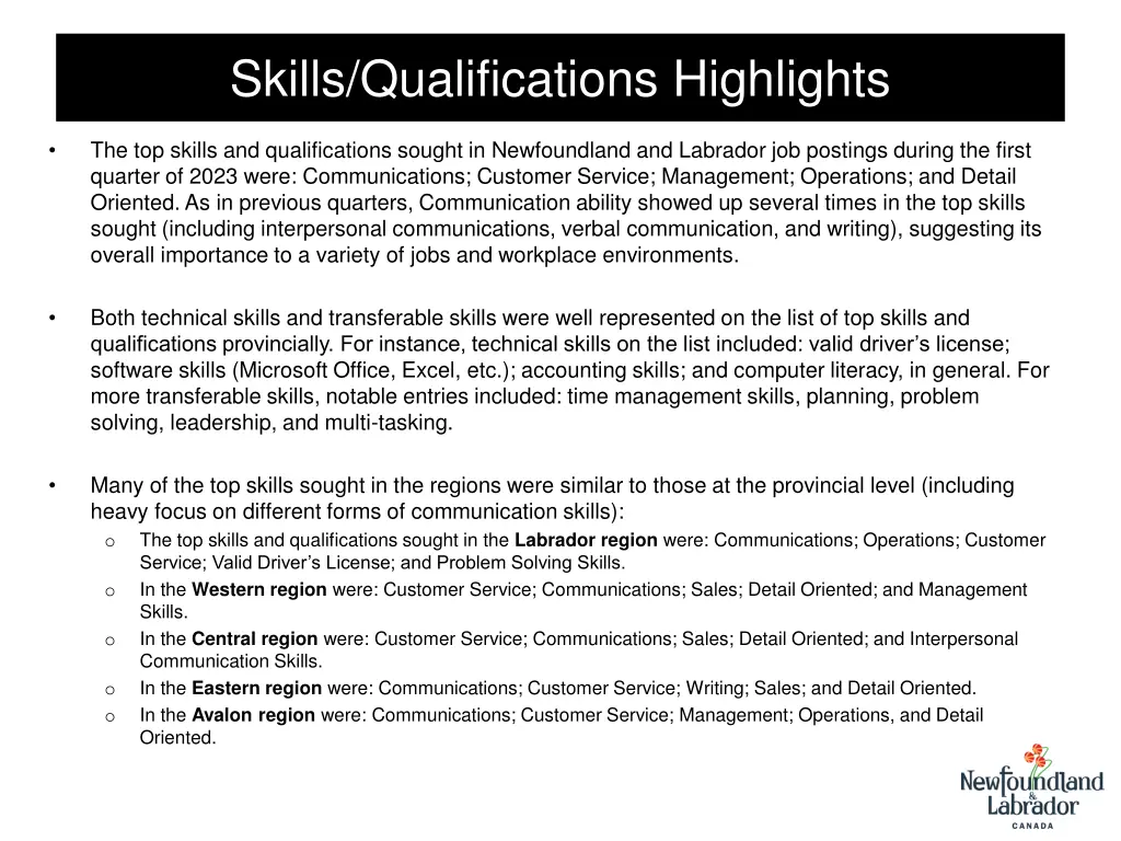 skills qualifications highlights