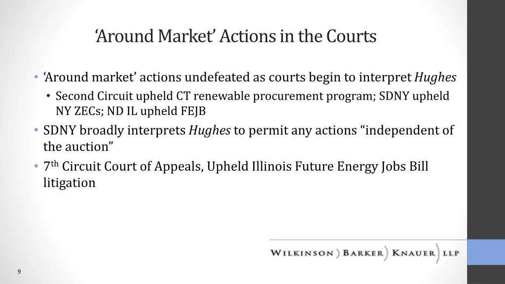 around market actions in the courts