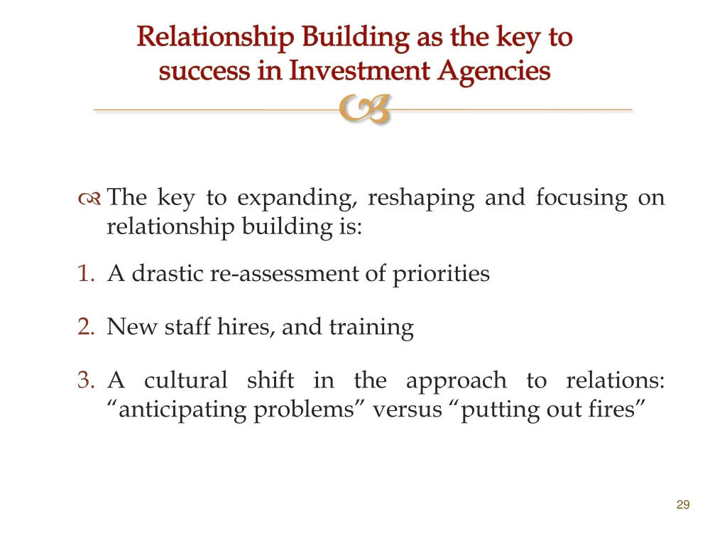 relationship building as the key to success