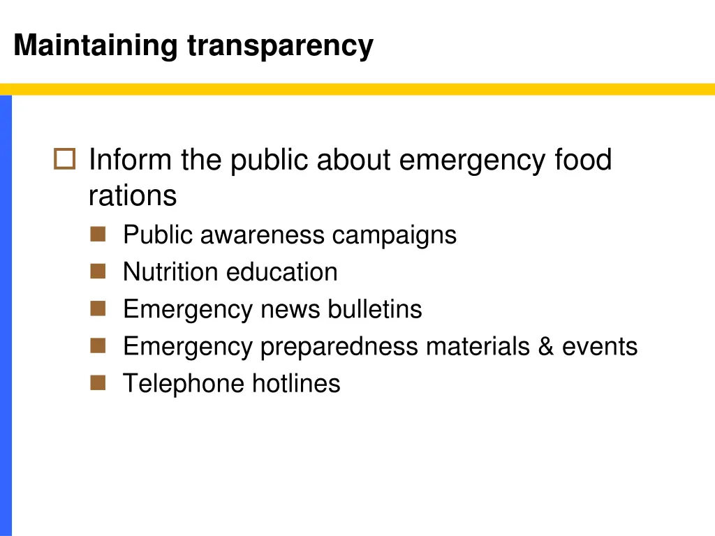 maintaining transparency