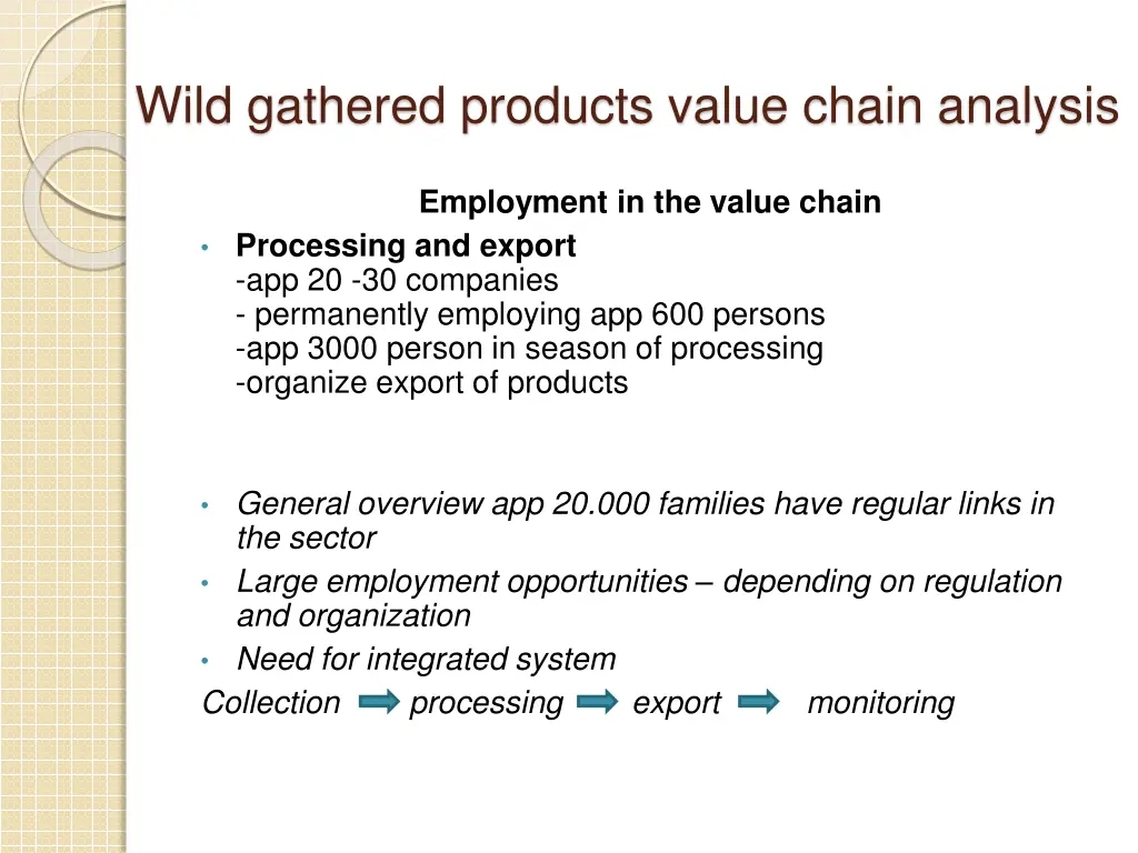 wild gathered products value chain analysis 11