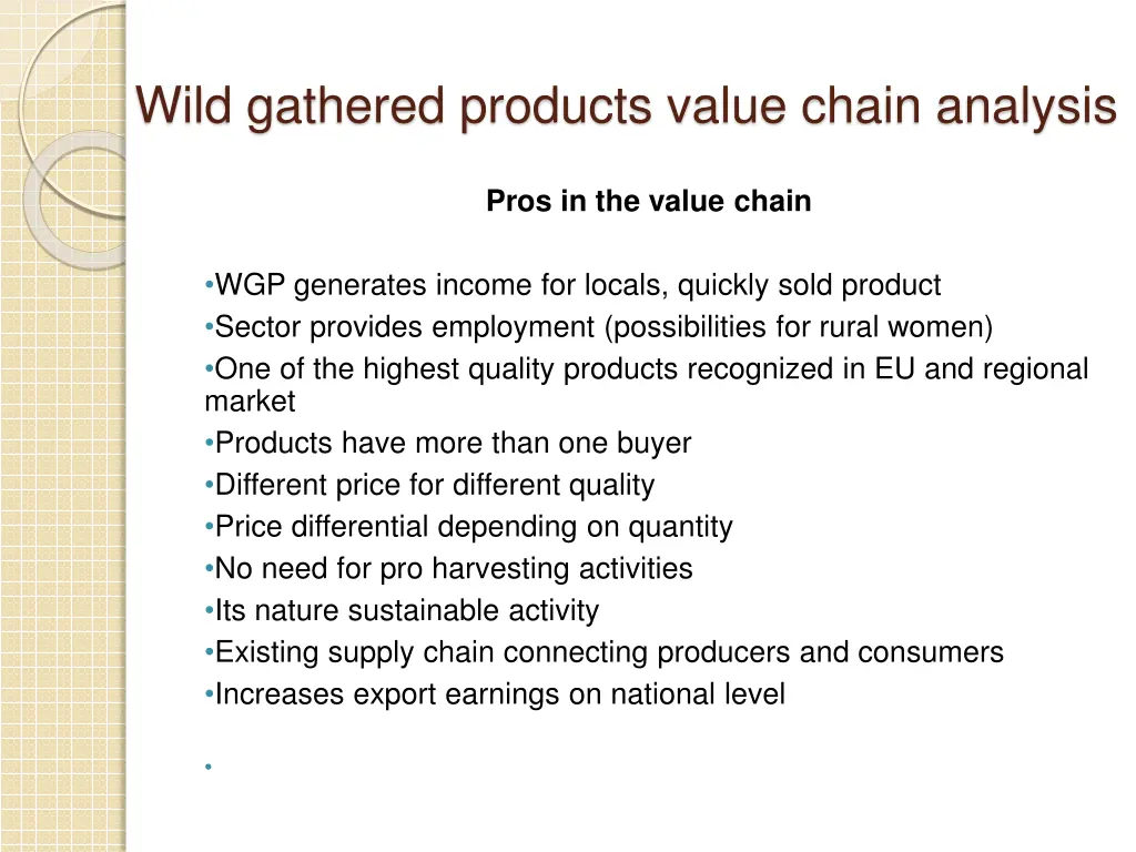 wild gathered products value chain analysis 12