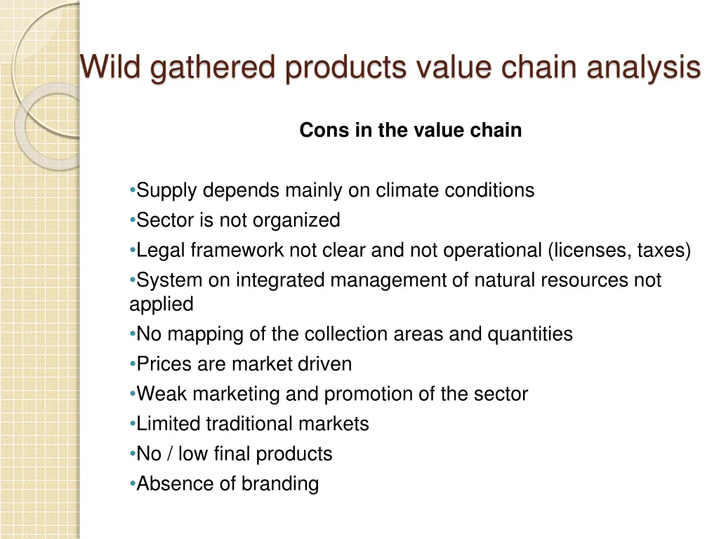 wild gathered products value chain analysis 13