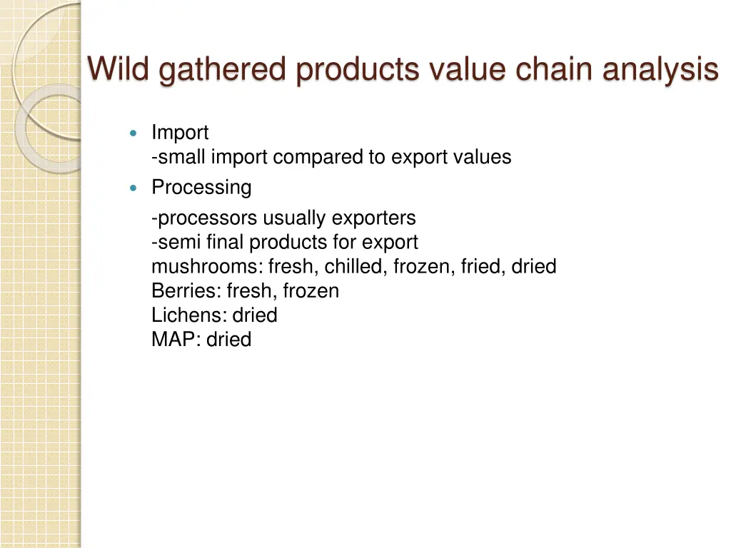 wild gathered products value chain analysis 3