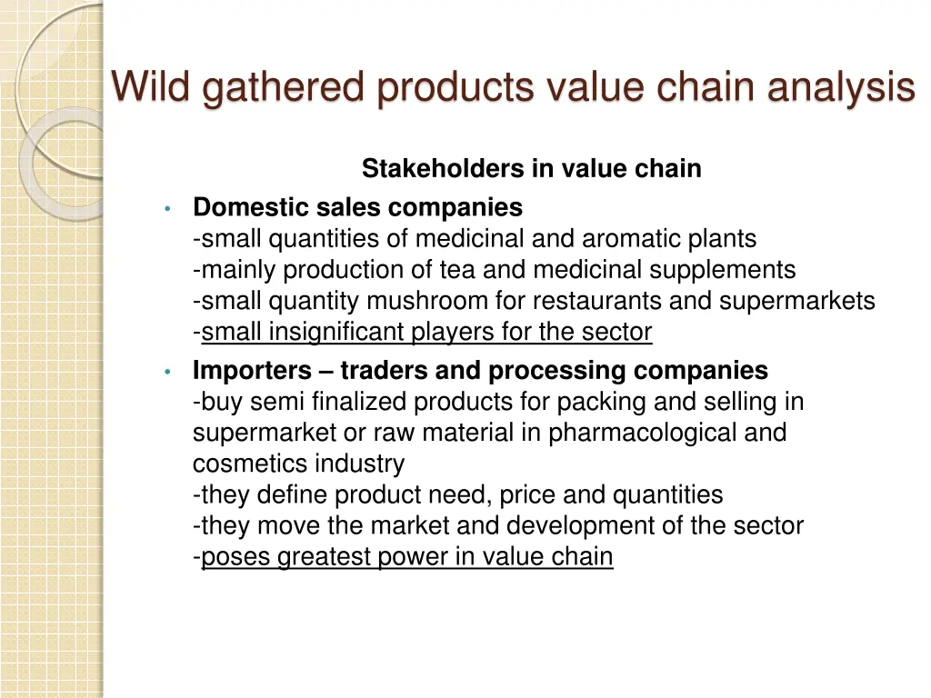 wild gathered products value chain analysis 9