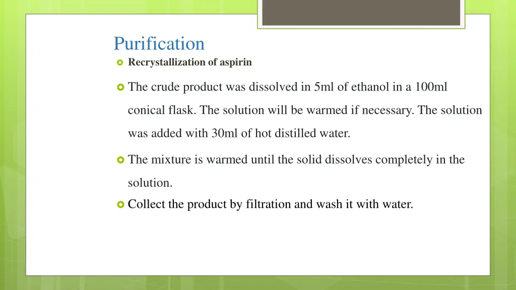 purification recrystallization of aspirin