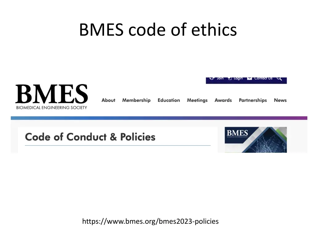 bmes code of ethics