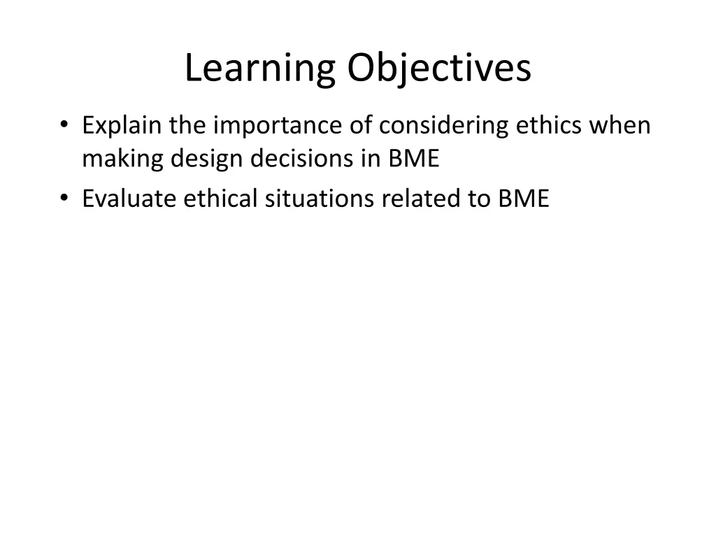 learning objectives