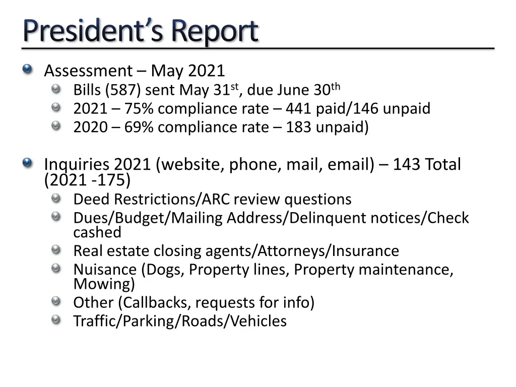 president s report