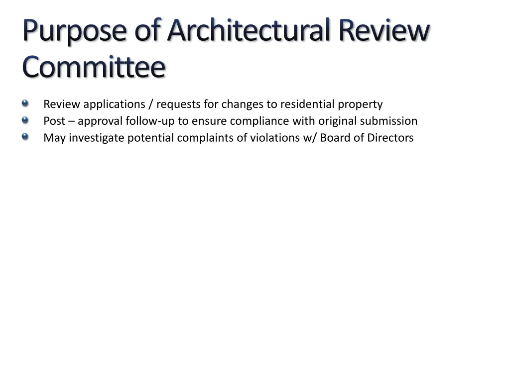 purpose of architectural review committee