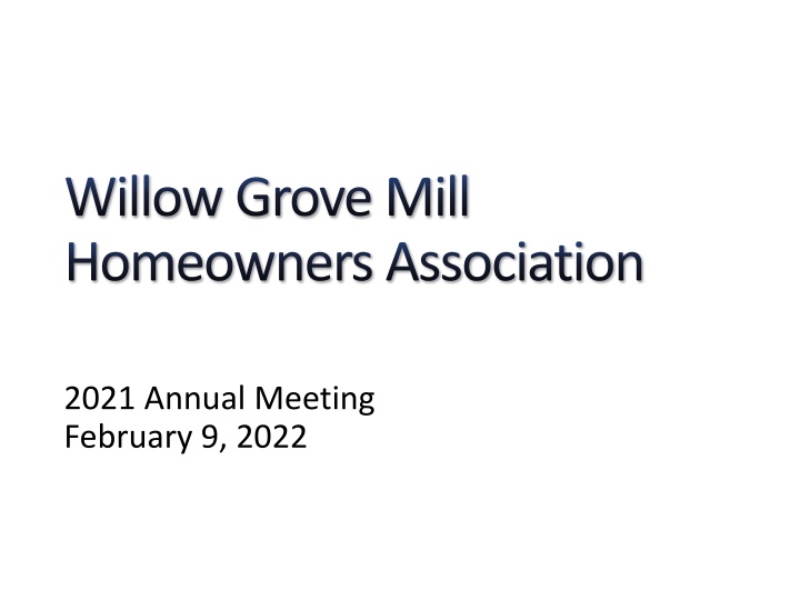 willow grove mill homeowners association