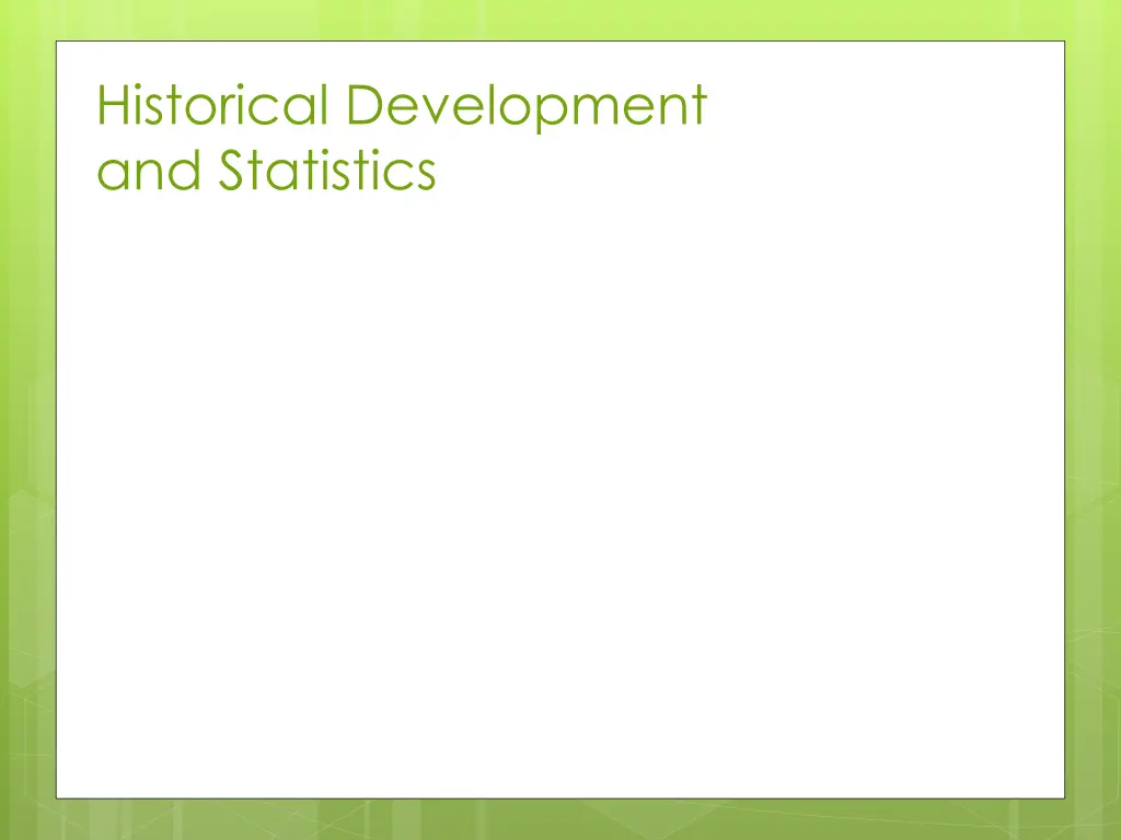 historical development and statistics