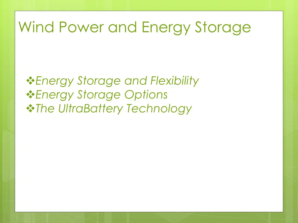 wind power and energy storage