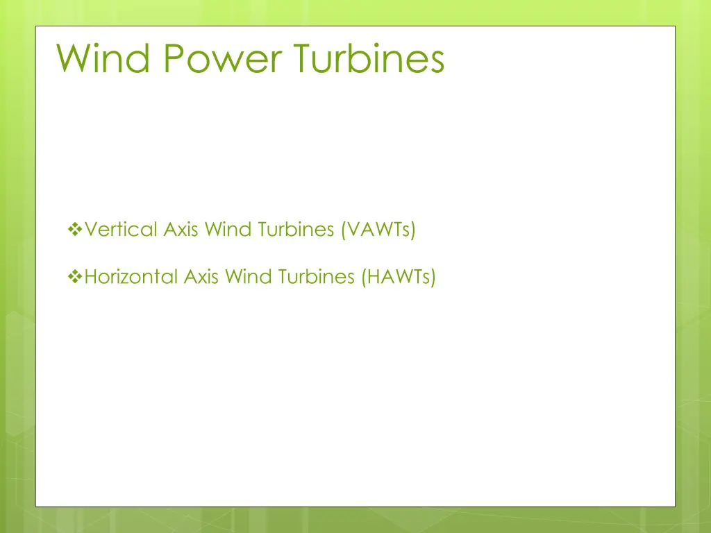 wind power turbines