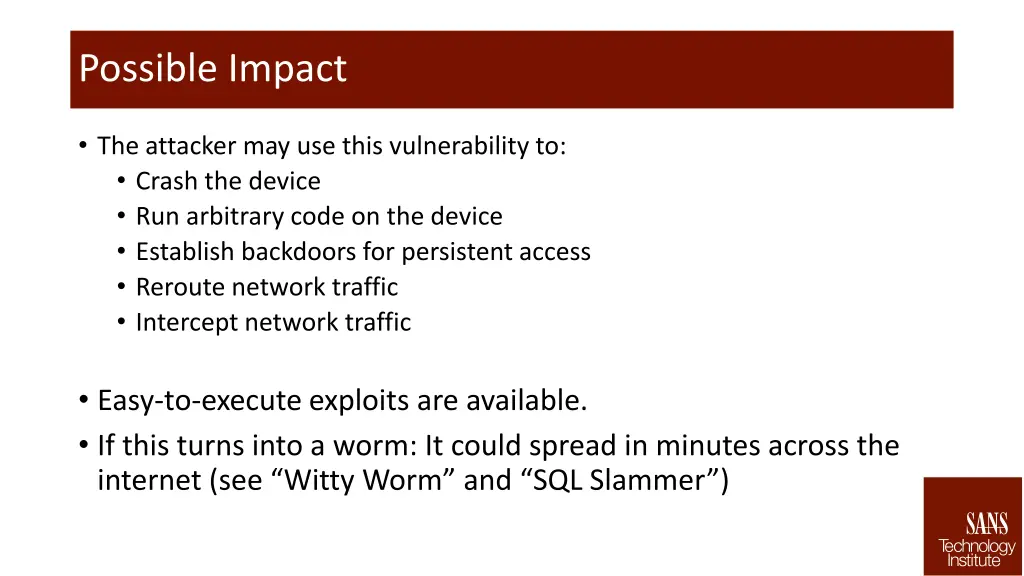 possible impact