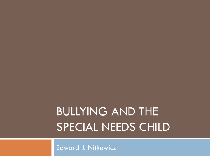 bullying and the special needs child