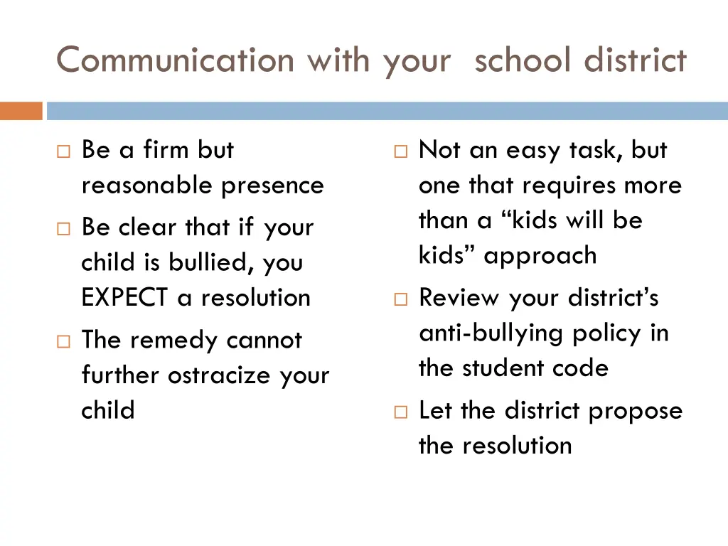 communication with your school district