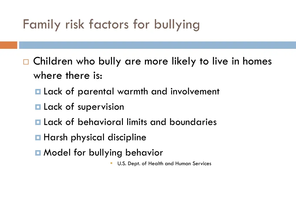 family risk factors for bullying