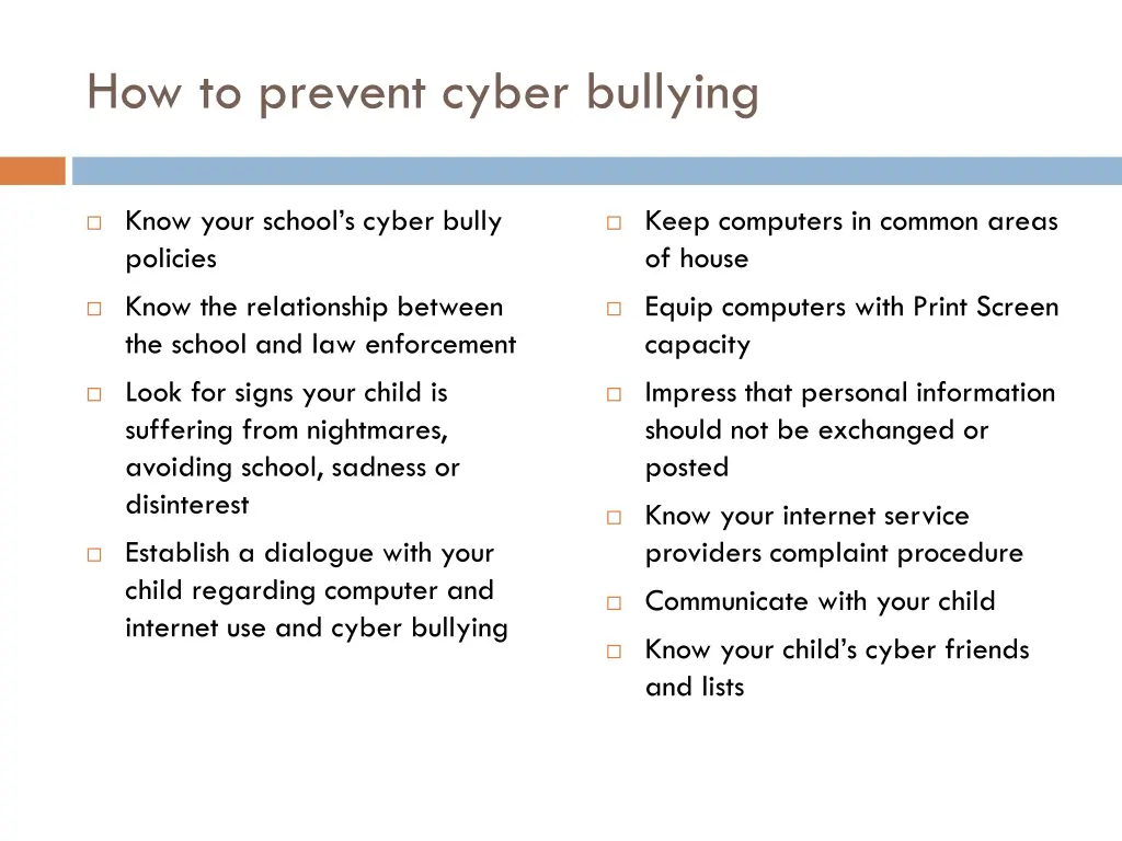 how to prevent cyber bullying