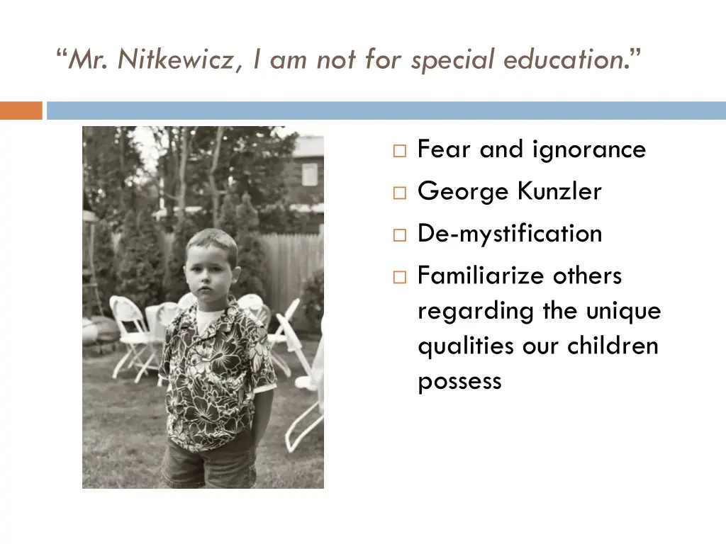 mr nitkewicz i am not for special education