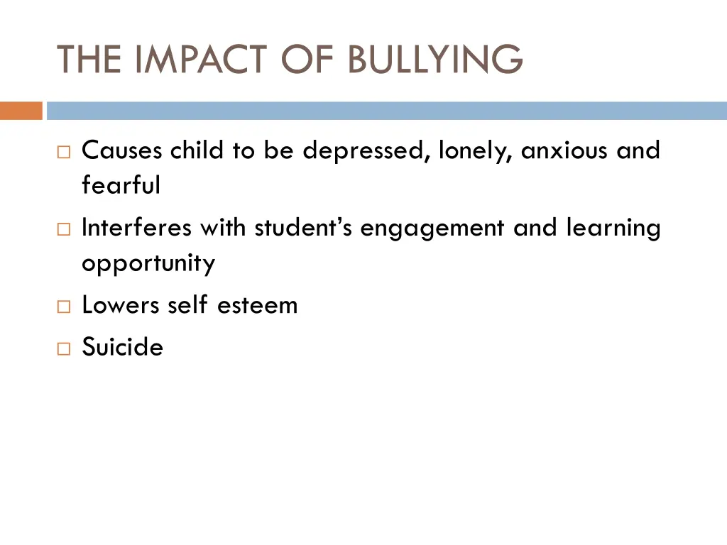 the impact of bullying