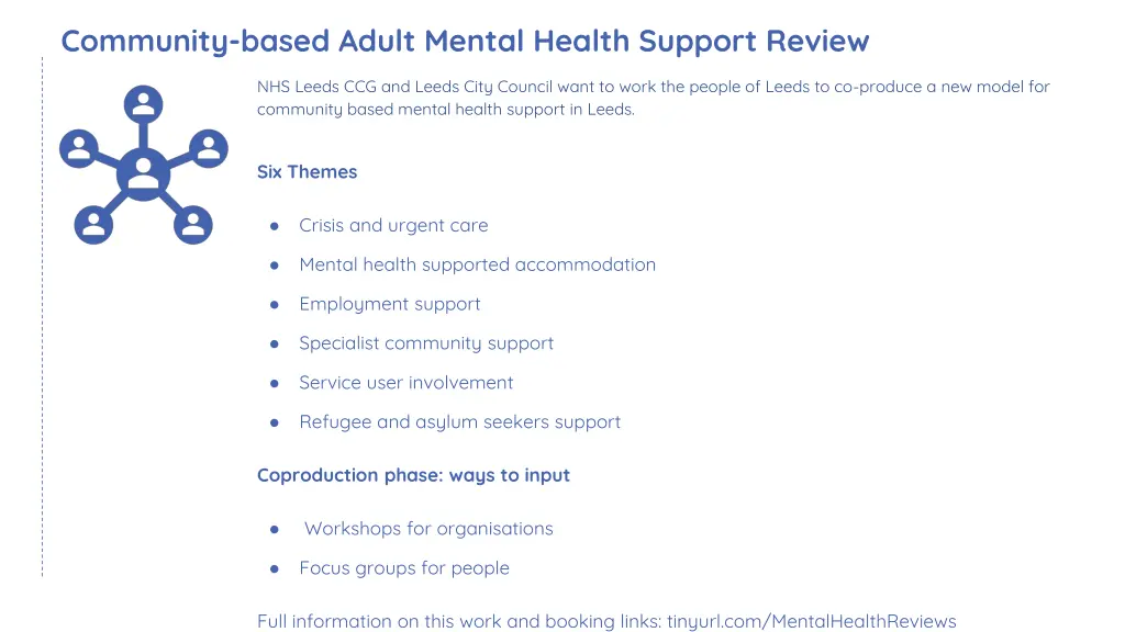 community based adult mental health support review