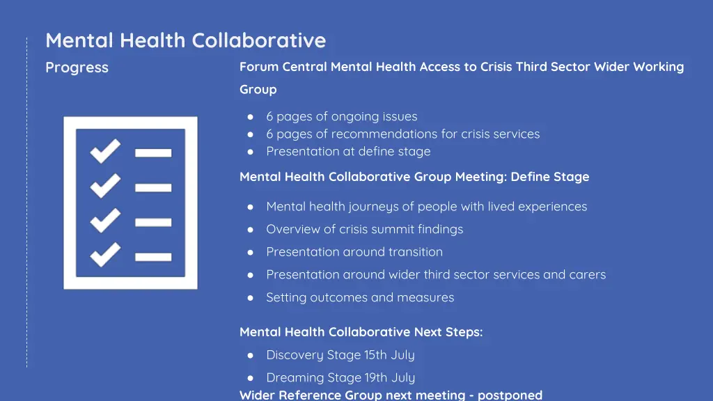 mental health collaborative progress