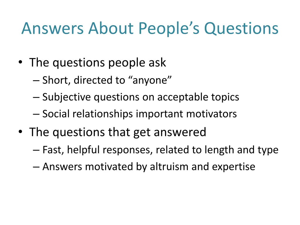 answers about people s questions