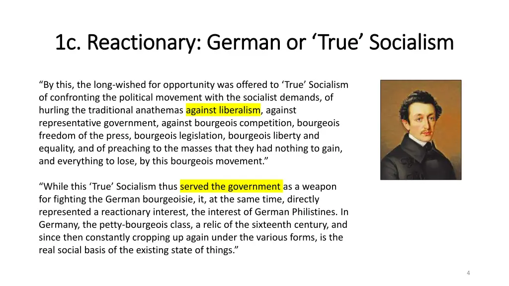 1c reactionary german or true socialism