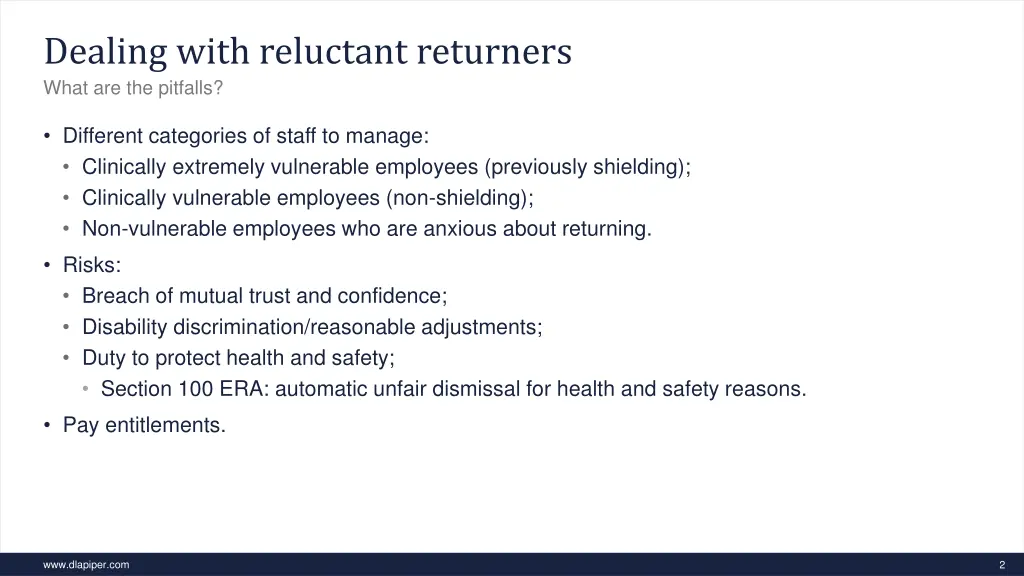 dealing with reluctant returners