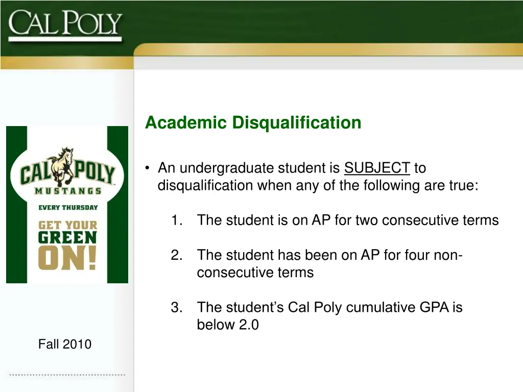 academic disqualification