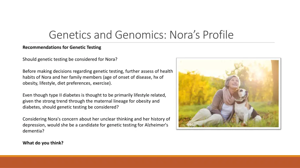 genetics and genomics nora s profile